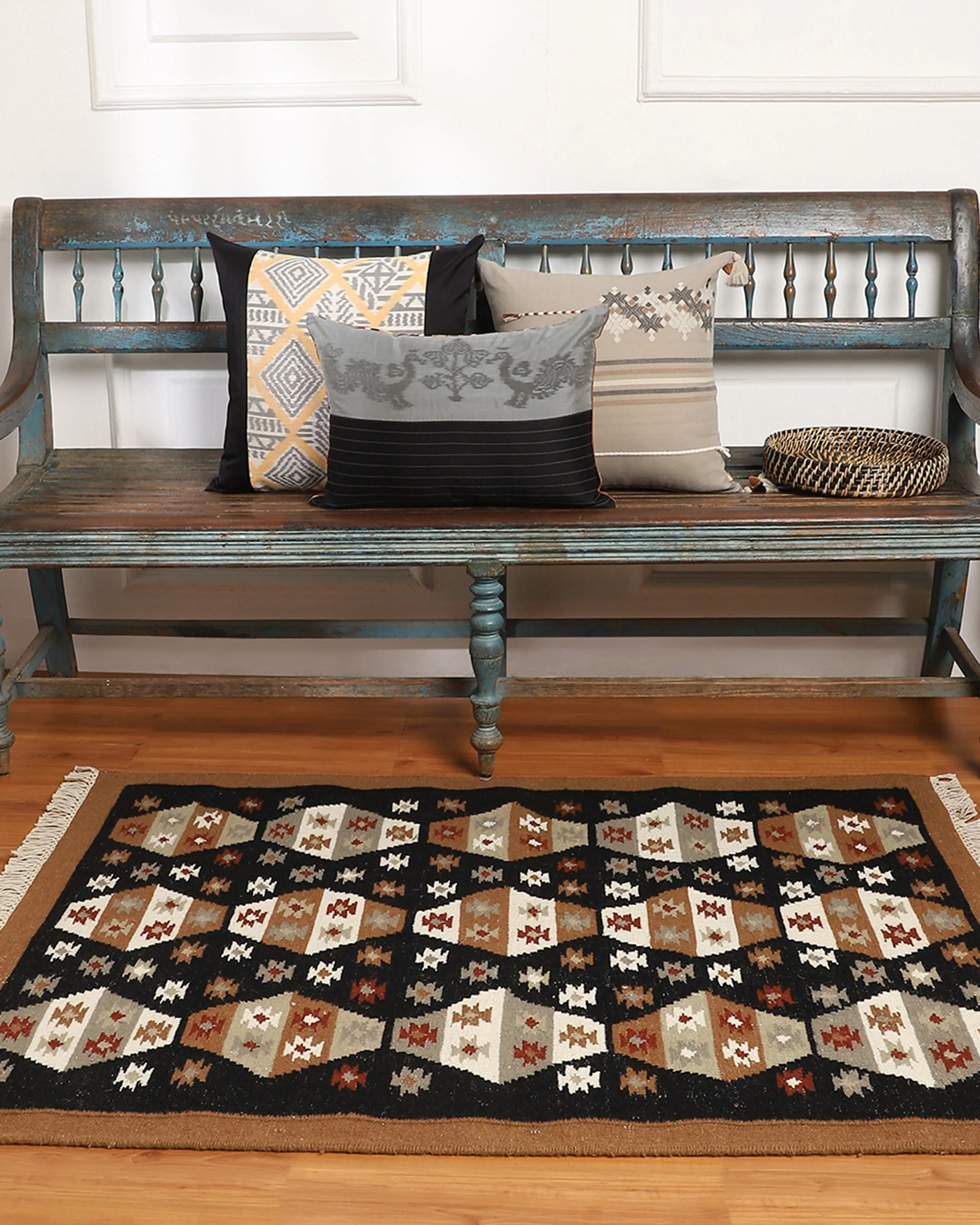 Amartya Weft Ikat Cotton Silk Cushion Cover