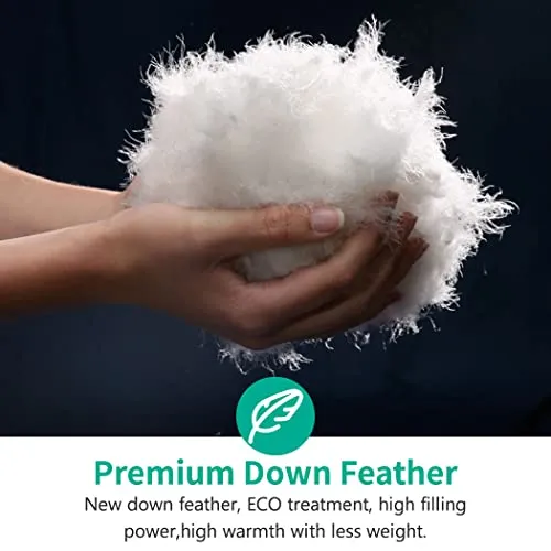 APSMILE Full/Queen Size Feathers Down Comforter Duvet Insert - Ultra-Soft All Season Down Comforter Hotel Collection Comforter, 46 Oz Fluffy Medium Warmth (90x90, White)