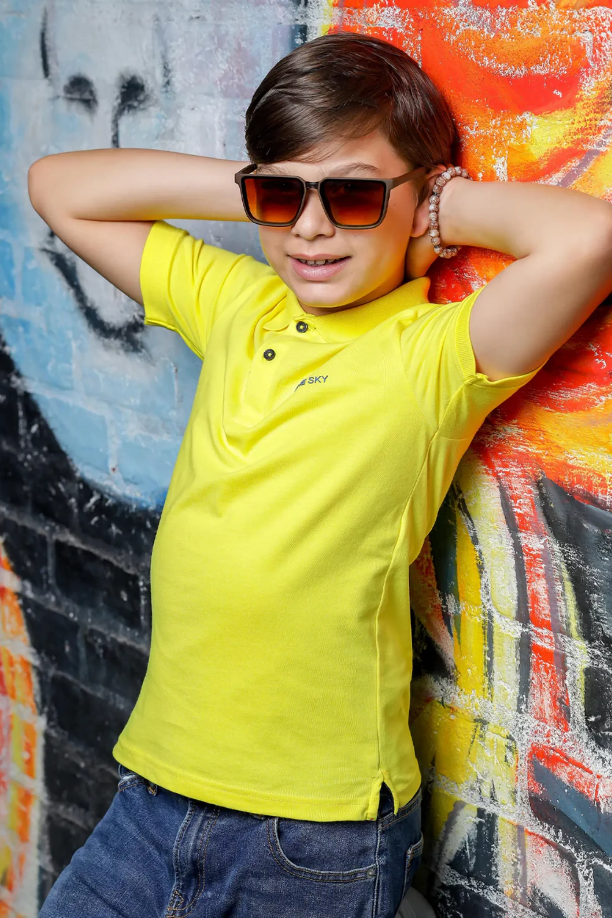 Boys Pop Yellow Polo T-Shirt