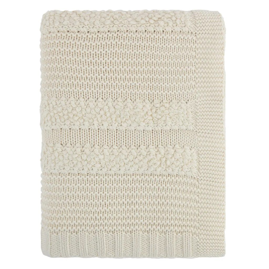 Cream Multi-Textured Throw