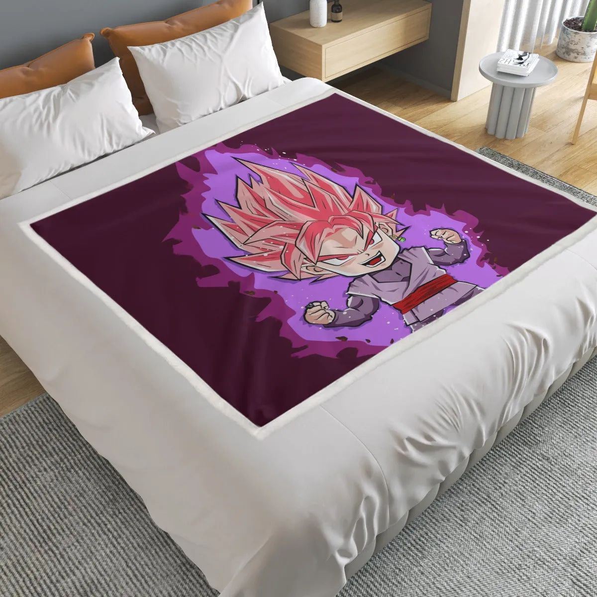 DBZ Goku Black Zamasu Rose Super Saiyan Cute Chibi Design Household Warm Blanket