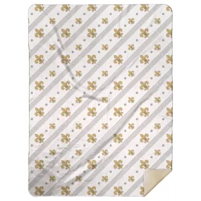 Fleur De Lis Plush Throw Blanket 60x80