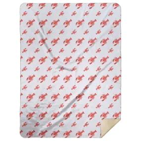 Heads or Tails Plush Throw Blanket 60x80 Crawfish Lobster