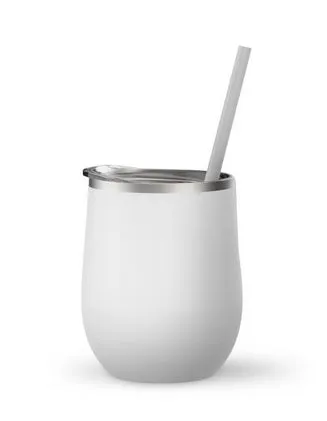 SALE!!!! Wine Tumbler - 12 Oz Steel Wine Tumbler, Double Wall Stainless Tumbler with Lid & Straw