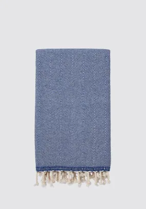 Sema Herringbone Cotton & Wool Blend Blanket