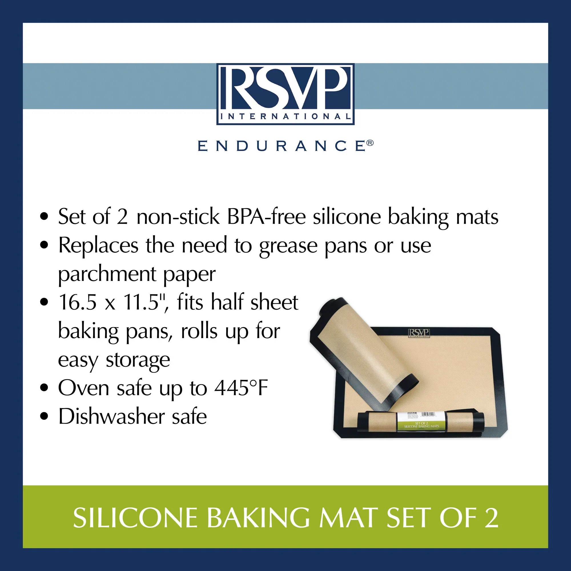 Silicone Baking Mat Set Of 2