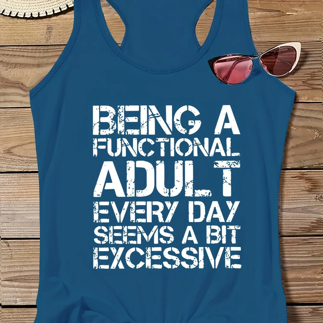 Slogan Print Tank Top