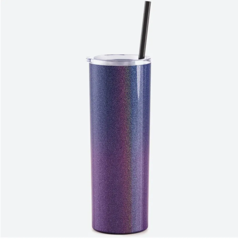Steel Skinny Tumbler - 20 Ounce Powder Coated Stainless Steel Skinny Tumbler