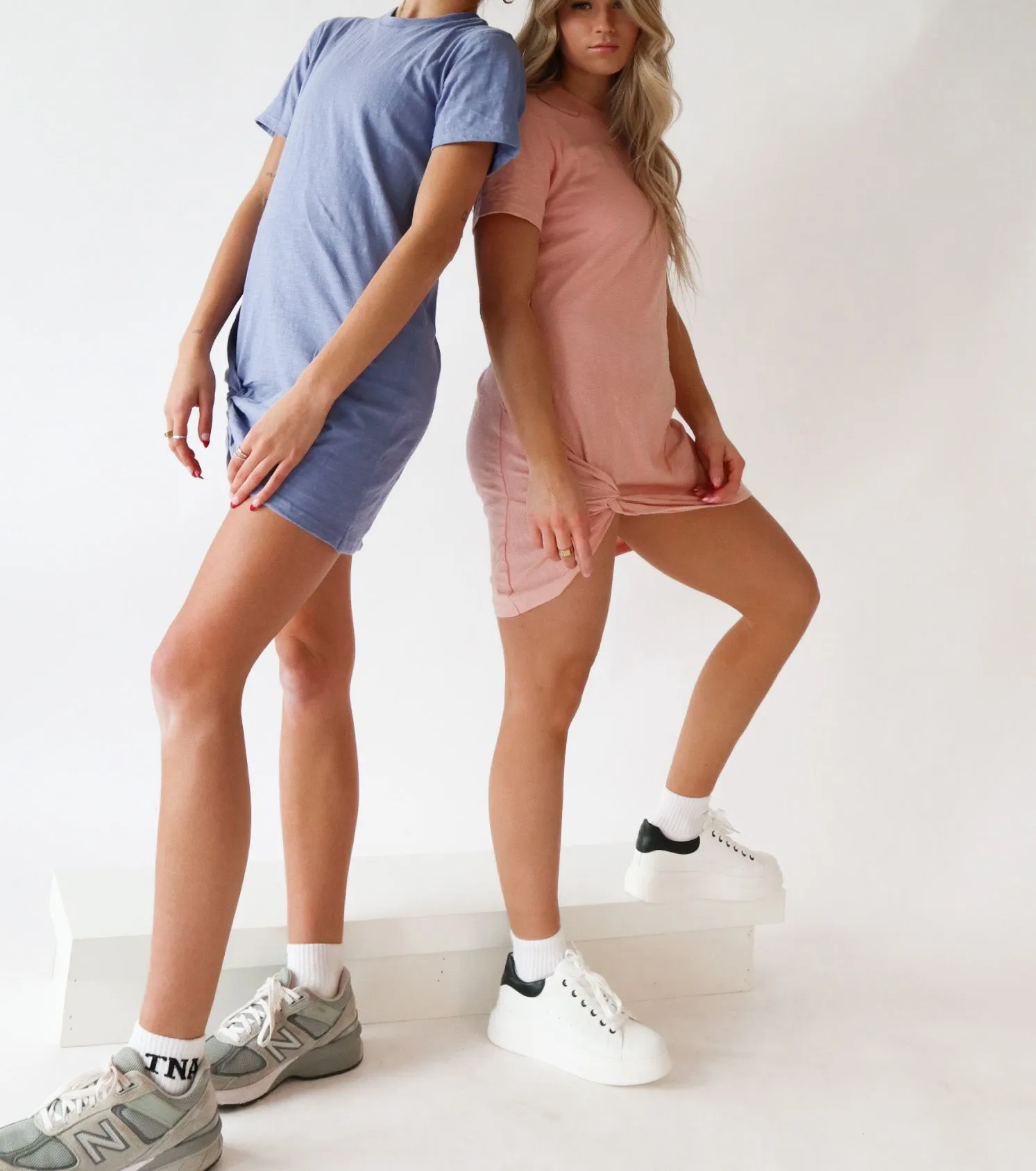 Tiana Knotted Hem Dress | Dried Rose