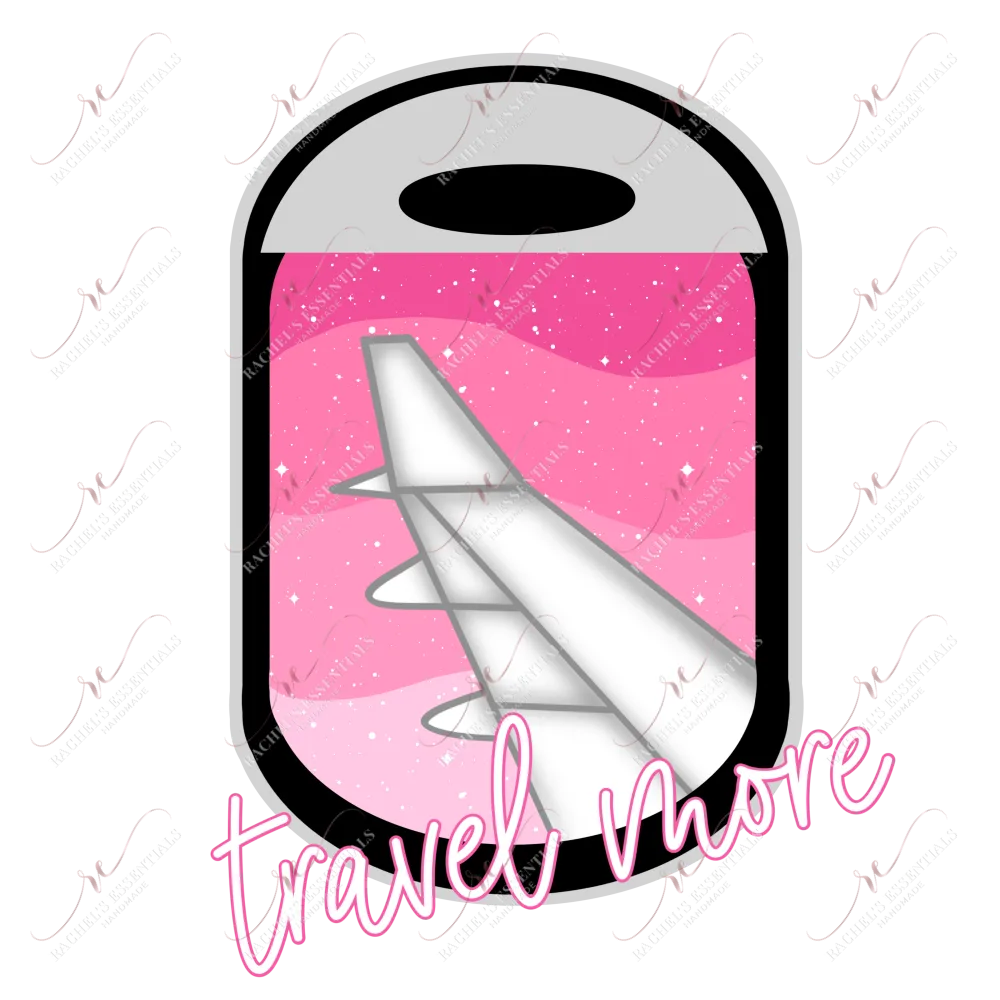 Travel More - clear cast decal